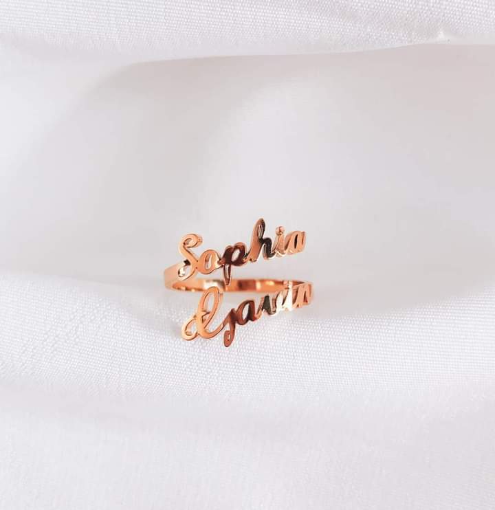 Customized Name Ring – Gold/Silver Plated Personalized Jewelry Gift for Her