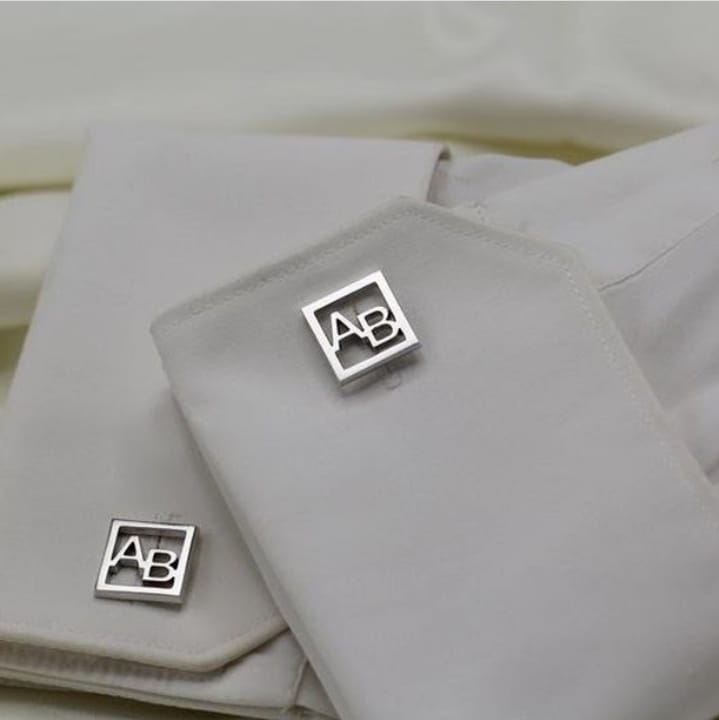 Customized Initial Cufflinks – Gold Plated Alphabet Letter Cufflinks Gift for Him