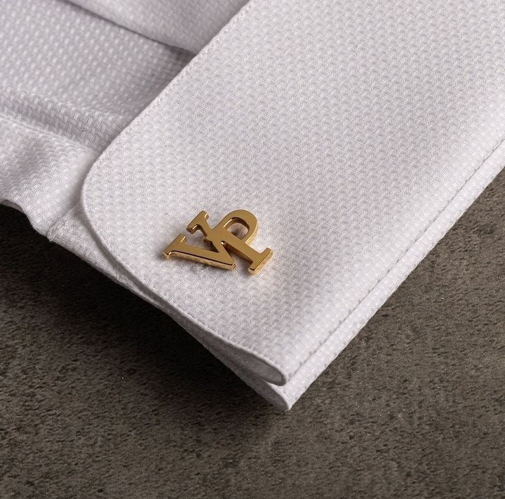 Customized Initial Cufflinks – Gold Plated Alphabet Letter Cufflinks Gift for Him