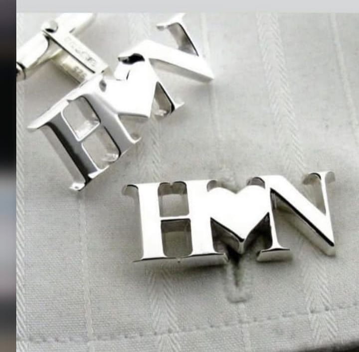 Customized Initial Cufflinks – Gold Plated Alphabet Letter Cufflinks Gift for Him