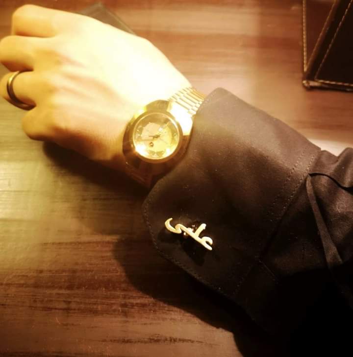 Customized Name Cufflinks – Gold Plated Formal Accessories for Him