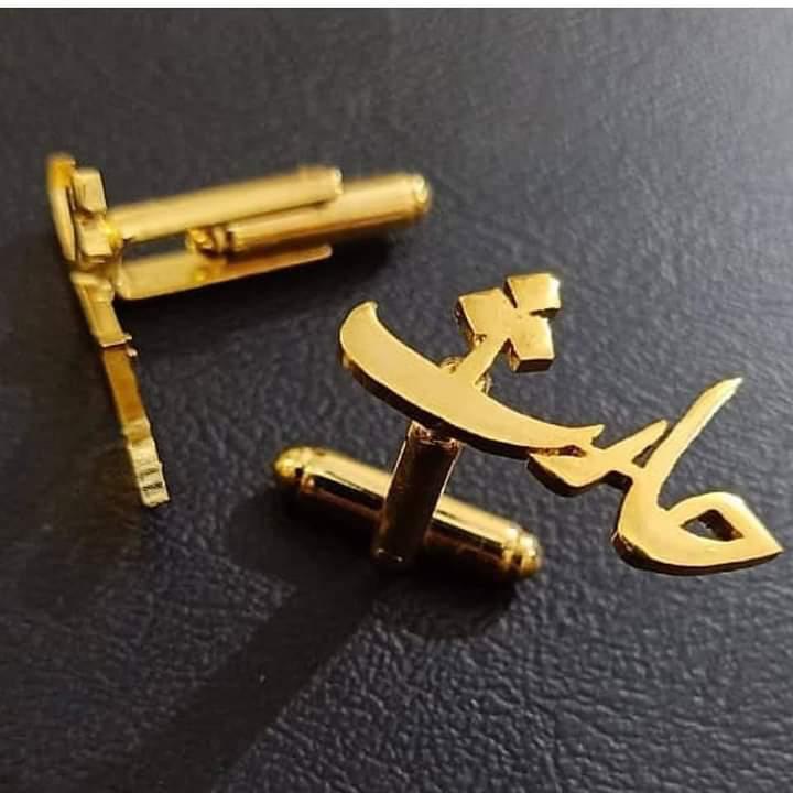 Customized Name Cufflinks – Gold Plated Formal Accessories for Him